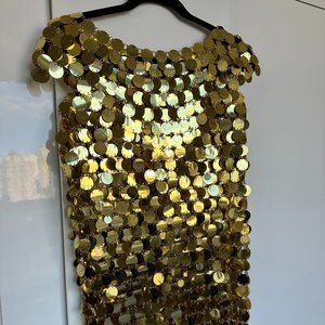 COPY - NEW!   Beautiful Gold Mirror Disk Mini Dress/Top